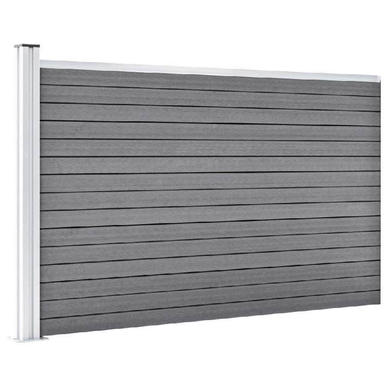 Vidaxl clôture de jardin wpc 175x105 cm gris 49075_1
