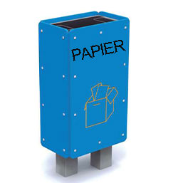 Corbeille de tri sélectif de 27.6 L avec seau amovible - Corps en polyéthylène et pied en acier galvanisé_1