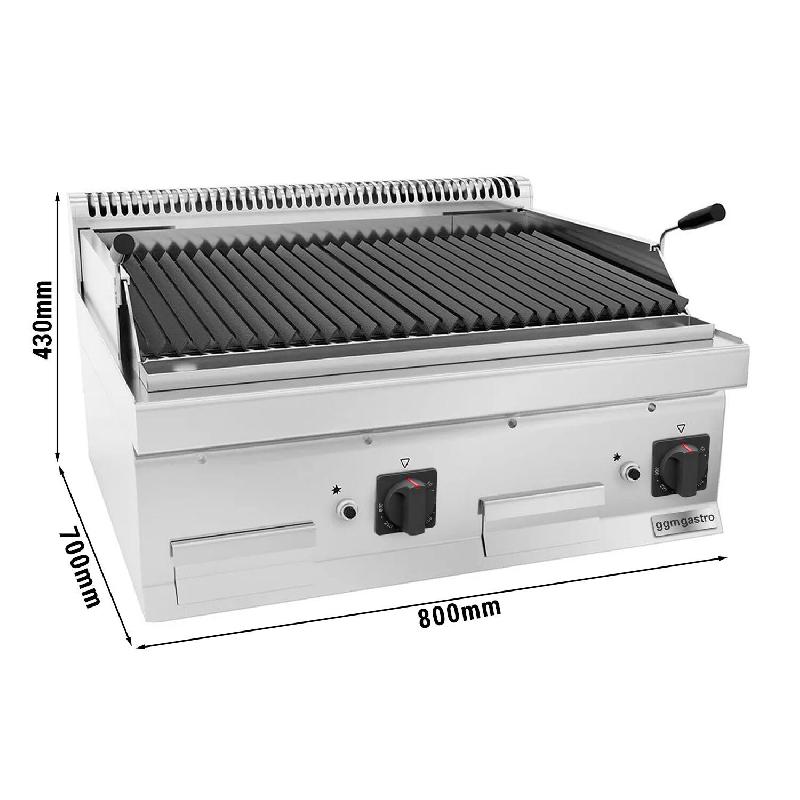 Grill à gaz en pierre de lave - 14 kW - Grille inclinable  - Mario 700 | GGM -GLGK800-E_1