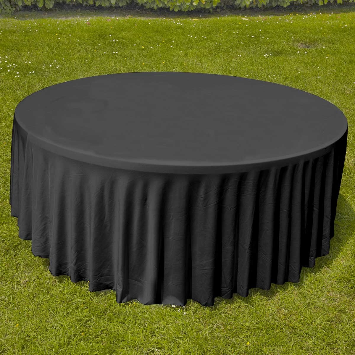 Nappe élastique noire pour table ronde 180 cm - Usage professionnel intensif_1