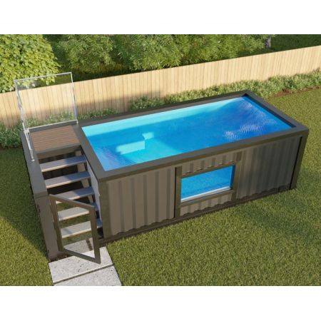 Piscine container en acier corten - Très résistante, 100% mobile et personnalisable_0