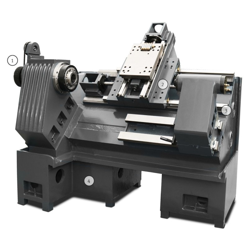 Tour à métaux à commande numérique Optimum S 400E - SIEMENS, banc incliné 45°, mandrin hydraulique Ø 200 mm_1