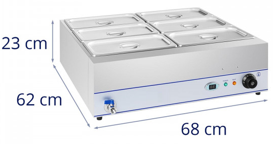 Bain-marie professionnel - 6 bacs gn 1/3_1