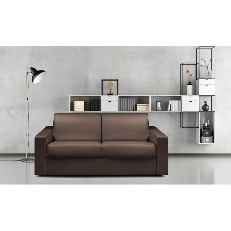 Canapé convertible Night Express 140 cm - Matelas 14 cm polyuréthane - Mousse haute résilience - Marron_1