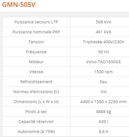 Groupe électrogène industriel GMN-505V - Generac - 508 kVA - Série GMN Euro - Diesel normes IIIA_1