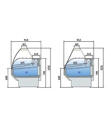 Vitrine réfrigérée horizontale positive personnalisable pour chr, traiteurs, boulangeries, pâtisseries et chocolateries - ved-9-c docriluc_1