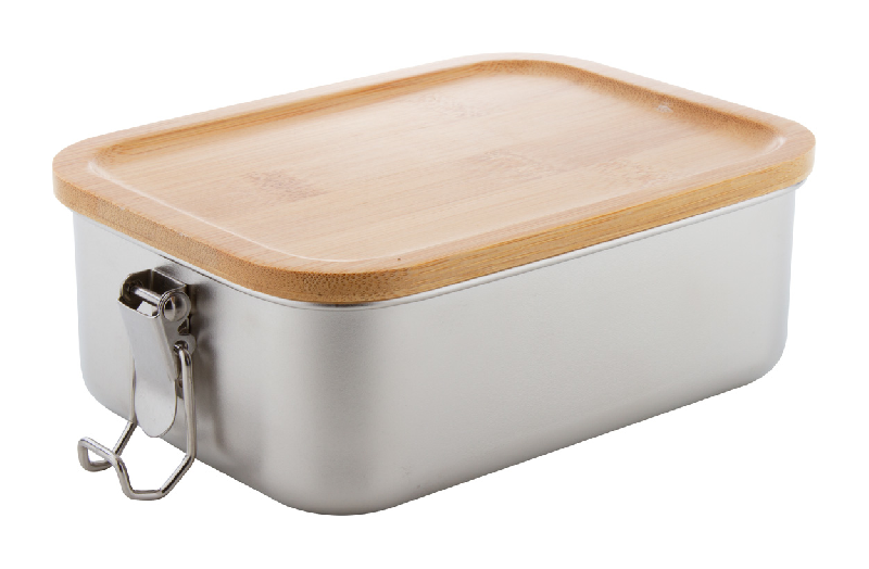 Boîte à lunch en acier inoxydable - couvercle bambou - 750 ml - fermeture sécurisée_1