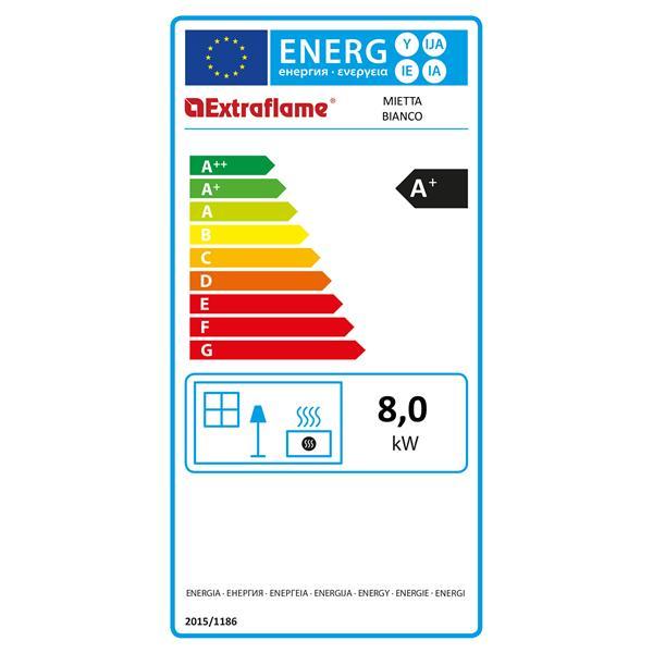 Poêle à granulés Mietta EVO blanc - étanche, électronique, 8 kW, label énergie A+, compatible RT 2012_1