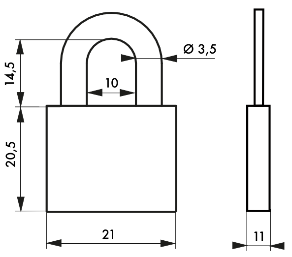 Cadenas à clés très résistant pour usage extérieur - Thirard - laiton monobloc - 20 mm - anse acier cémenté nickelé_1