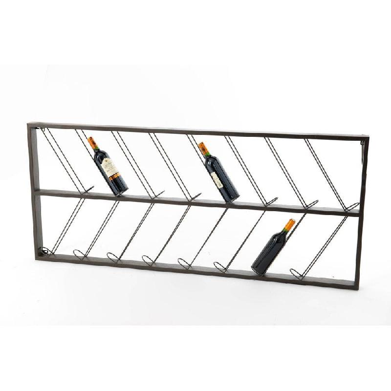 Presentoir mural double pour presentation vin L70xP6xH160cm_1