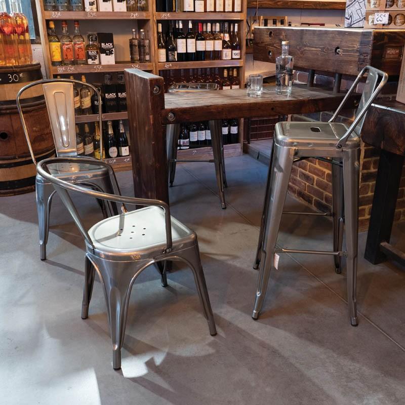Tabouret métal de bar Chicago - GRIS_1