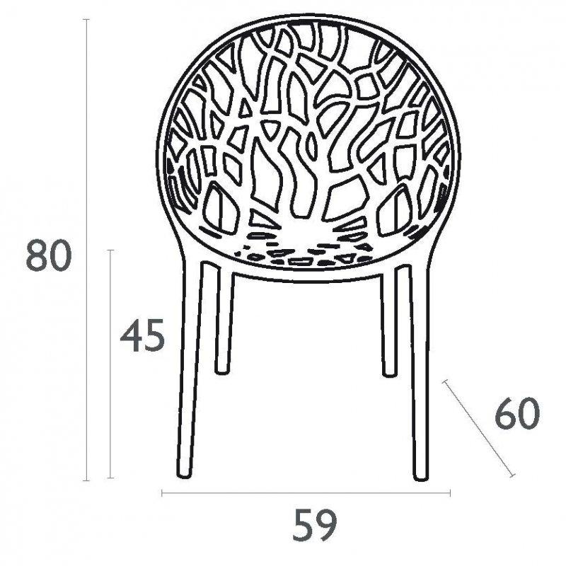 Lot de 8 Fauteuils empilables - Polycarbonate - CRYSTAL_1