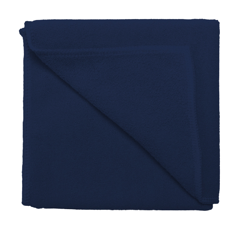 Serviette en microfibre 160 g/m2 - bleu foncé - avec passant en caoutchouc - 55 g_1