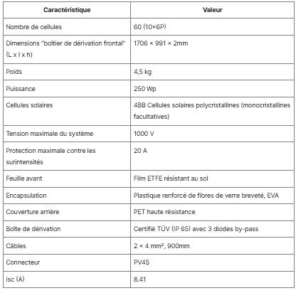 Panneau solaire flexible 250W 24V DAS Energy - polycristallin ou monocristallin - ultra-léger et flexible - 1009_1