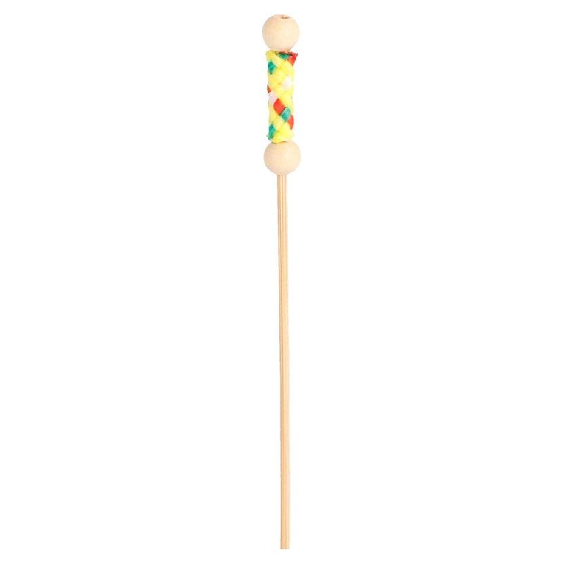 Pique bambou perle et décor jaune L12cm - par 100_1
