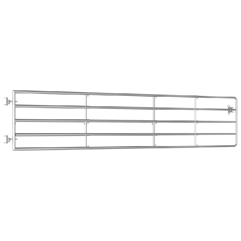 Vidaxl portillon à 5 barres acier (150-400)x90 cm argenté 145987_1