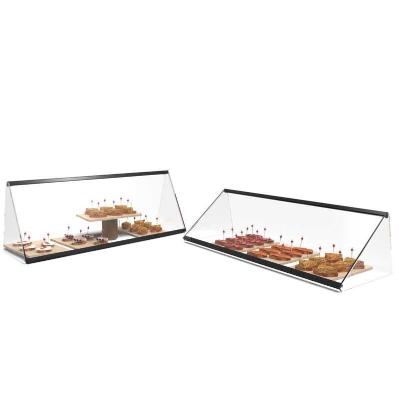 Vitrine neutre à poser PITAGORAS - 1 niveau - 555 mm - verre trempé - ESR36-S | Sayl Barcelona_1