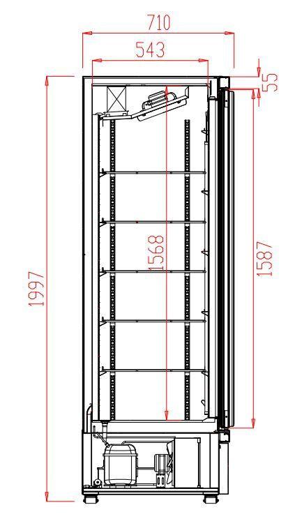 Vitrine réfrigérée 2 portes en verre noir JDE-1000R BL - 1000 L - 179 kg - Refroidissement forcé_1