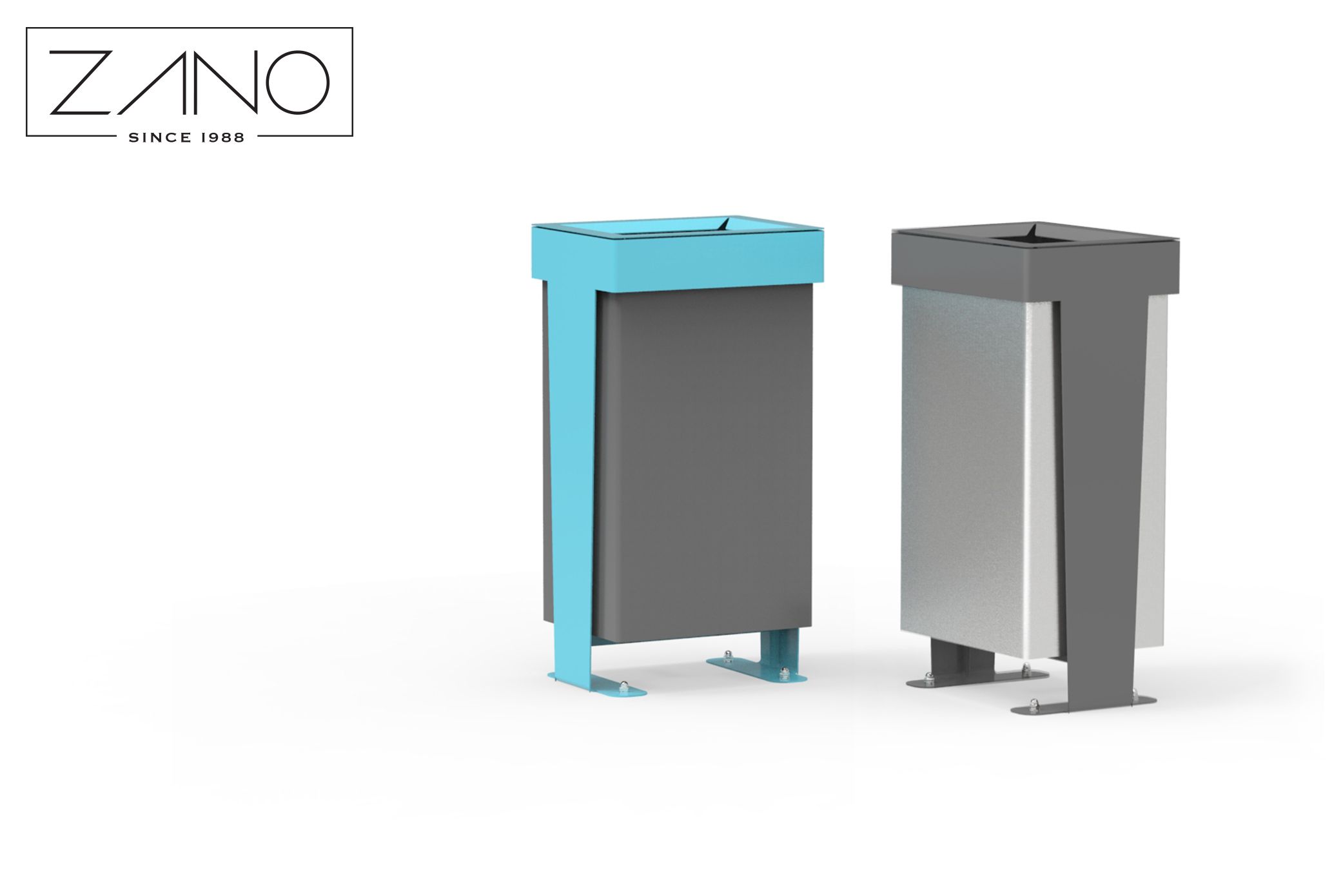 Poubelle publique Reliq - Zano - Design élégant et personnalisable - Acier inoxydable ou noir - 30 kg_1