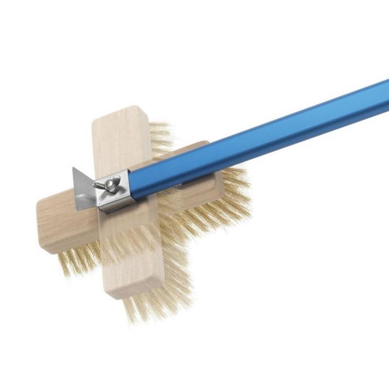 Brosse en laiton orientable avec racloir pour fours à pizza | GI.METAL_1