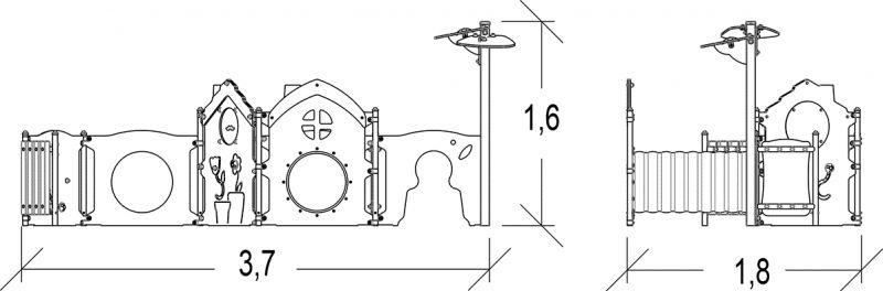 Diabolo Baby - Structure pour aire de jeux Proludic - Largeur 3,87 m - Réf. J38709® - Pour enfants dès 0,5 an_1