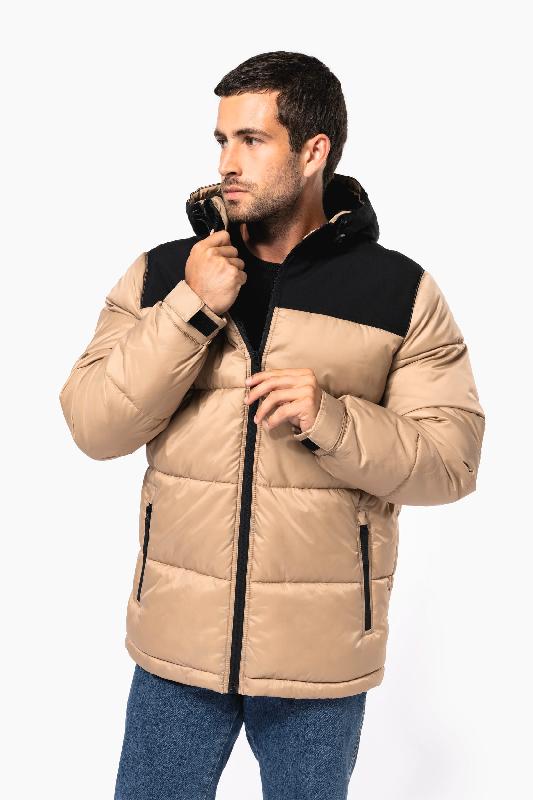Parka matelassée à capuche bi-ton unisexe - Tissu antistatique et déperlant - Réf: K6163_1