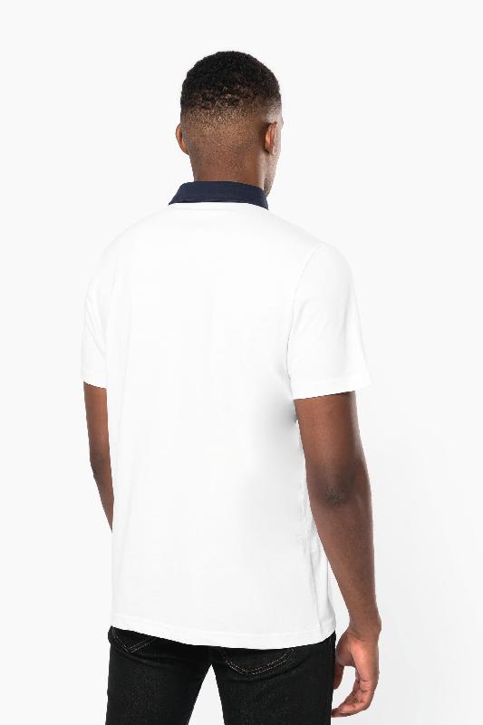 Polo jersey bicolore homme - Réf: K260 - 100% coton peigné - Col chemise contrasté - Marque Kariban_1