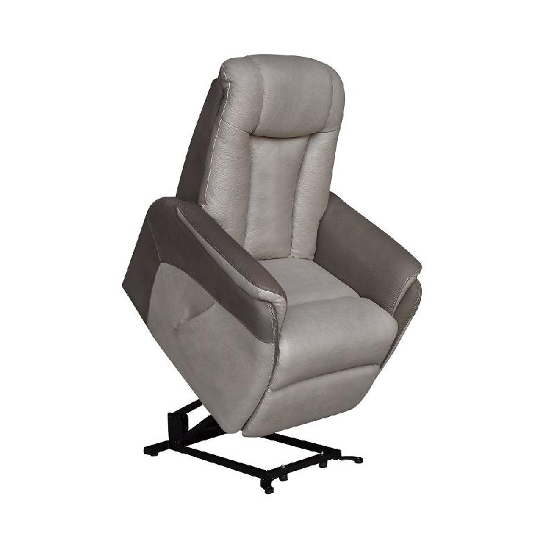 Fauteuil relax releveur Nersac bi-moteur - microfibre mastic/brun taupé - ergonomique et confortable_1