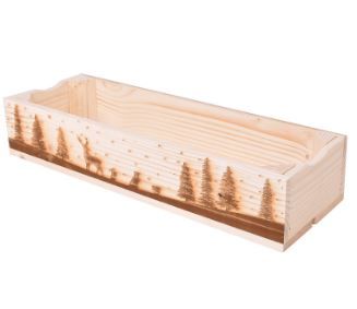 Noël H1 - Plateau en bois gravé au laser - Simply à box - L18 x H10 x P54 cm - Made in France_1