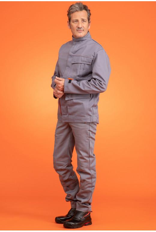 Pantalon retardateur de flammes et antistatique CAP 2 - Réf. 605*CPA - Gris acier - Renforts genoux et poches multiples_1