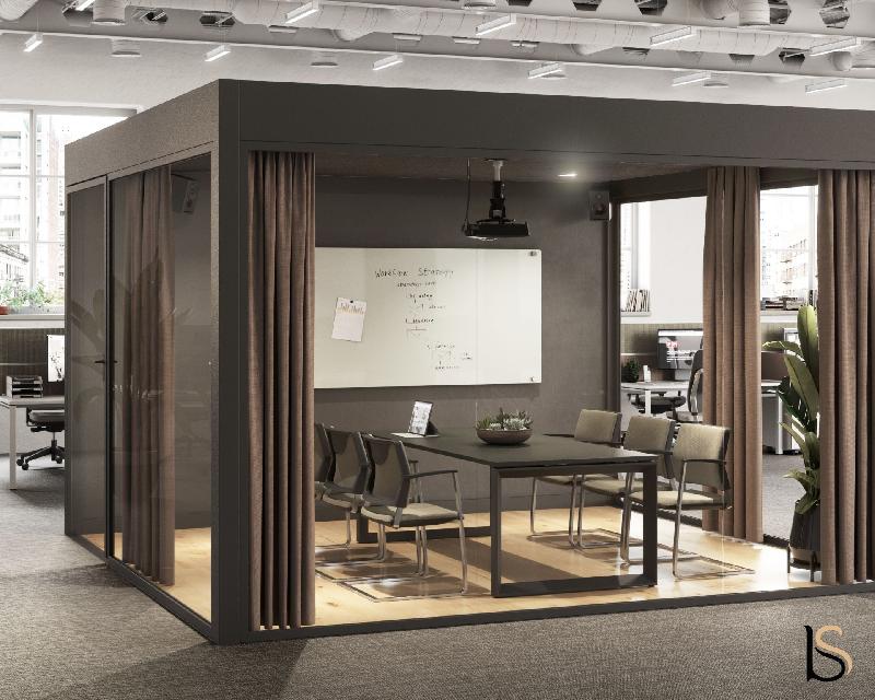 Table de réunion design Star - Mobel Linea - Blanc 9010, 200, Chêne moyen_1