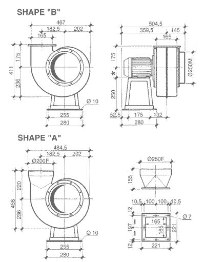 VSM 25 - Ventilateur centrifuge industriel Plastifer - 13 kg - Moyenne pression, volute en polypropylène et moteur IP55_1