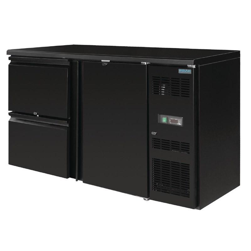 Arrière-bar Série U 1 porte et 2 tiroirs GL186 Polar_1