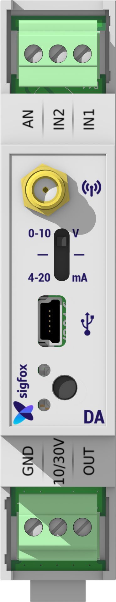 Modem radio ACW/SF8-DINDA - Réseau Sigfox avec entrée analogique et boîtier Rail DIN_1