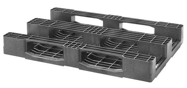 Palette Europe en plastique légère - 3 semelles - 500 kg sur racks_1
