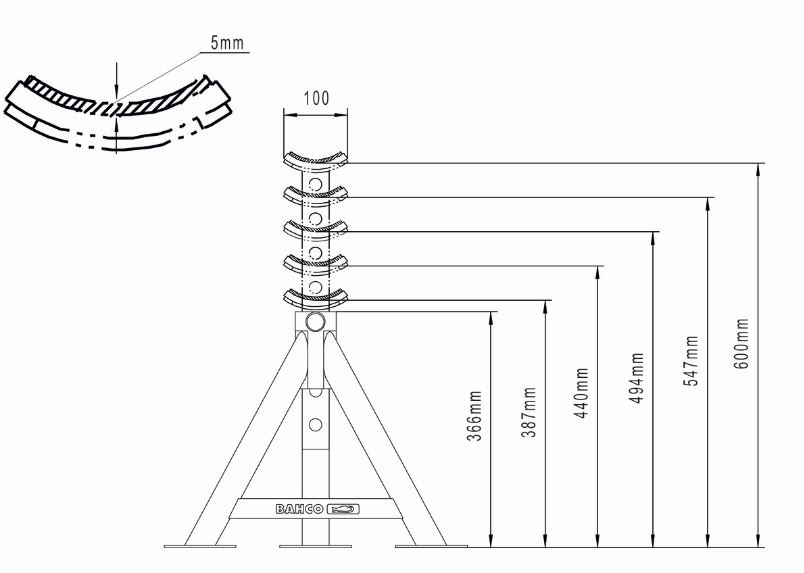 Chandelle pour poids lourds 8 T - BH3HD8000 - usage intensif avec goupille de sécurité_1