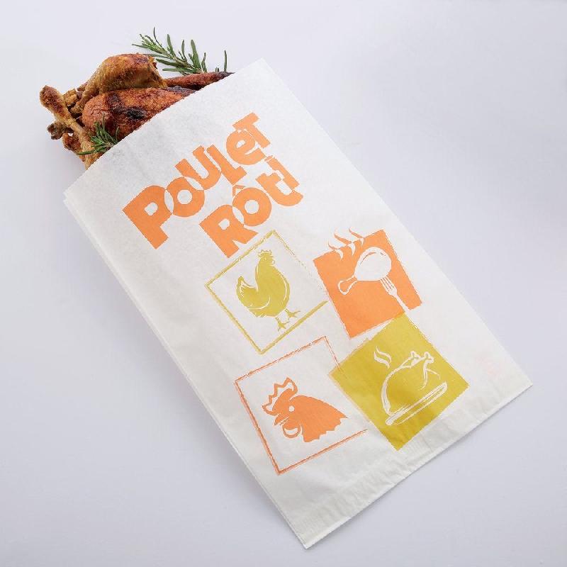 Sac poulet papier 26x7x42cm - par 100 - intérieur polyétylène - anti buée_1