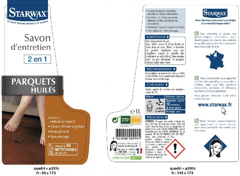 Savon entretien parquet huilé STARWAX 1L - prêt à l'emploi et contenant de l'huile de bois_1