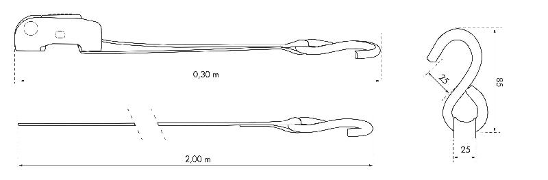 Set de 2 sangles à cliquer - 25mm x 2,00m - Crochets S caoutchoutés - Réf. 00290613 - Marque THIRARD_1