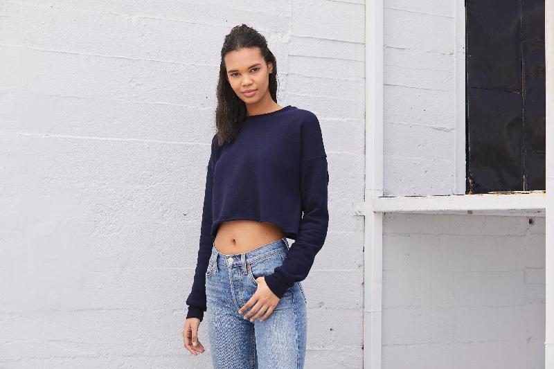 Sweat-shirt crop femme - Bella + Canvas - Réf: BE7503 - 52% coton peigné Ring-Spun / 48% polyester_1
