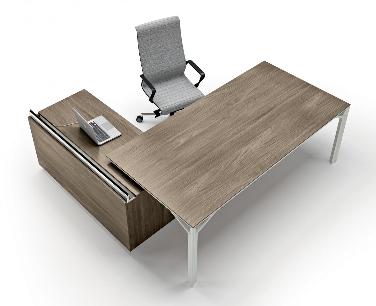 Bureau de direction en mélamine ou verre laqué - Charmant, rigoureux et simple - X8_1