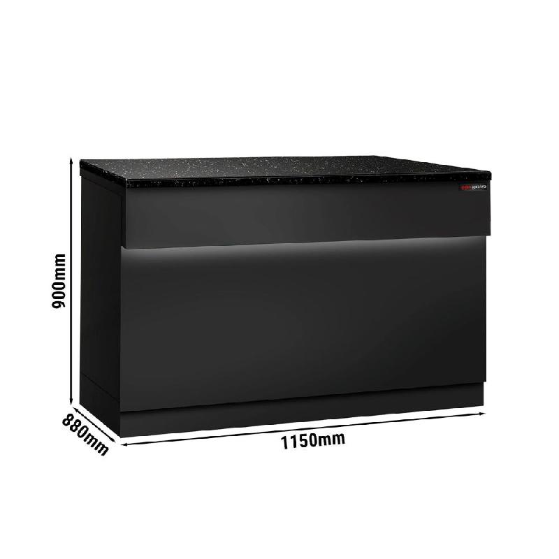 Comptoir caisse TORONTO - L1150 mm - Plan de travail en granit Noir - P900_1