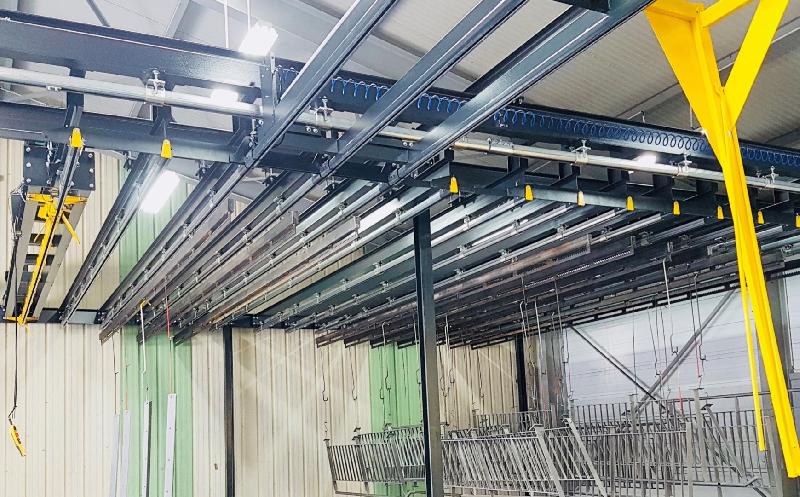 Convoyeur aérien modulable, manuel et motorisé  idéal pour le secteur industriel, le traitement de surface et l'application de peinture - MCI_1