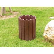 Corbeille Scori - poubelle publique Hahn France - ronde, 55L avec support et options en acier galvanisé ou hanit®_1