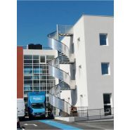 Escalier hélicoïdal Totemalu - diamètre colonne centrale 168 mm - garde-corps en tôle aluminium perforée_2