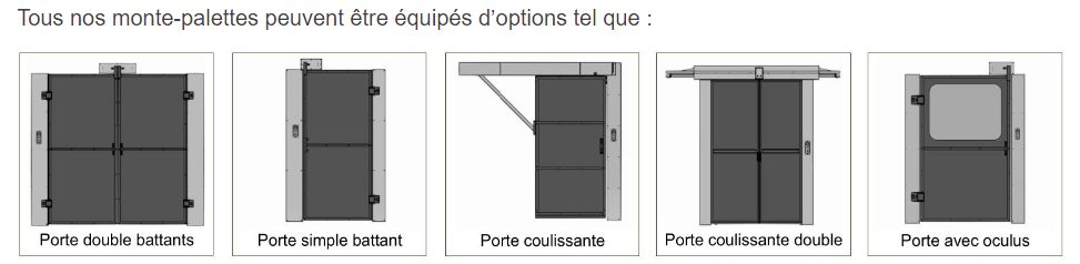 Monte-palettes Hamon - charge 2000 kg à 2500 kg - dimensions personnalisables - élévation jusqu'à 12 m_1