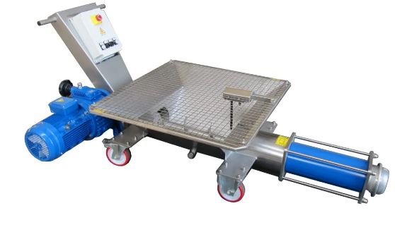 Pompe monovis Enoltech - rotor excentré, grand stator, trémie inox sur mesure_1