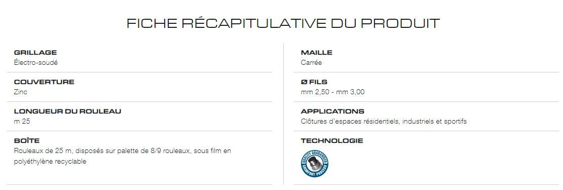Masterfort - clôture grillagée - Cavatorta - rouleaux 25 m - galvanisée et plastifiée_1