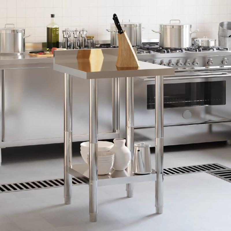 Vidaxl table de travail de cuisine avec dosseret 55x55x93 cm inox 376456_1