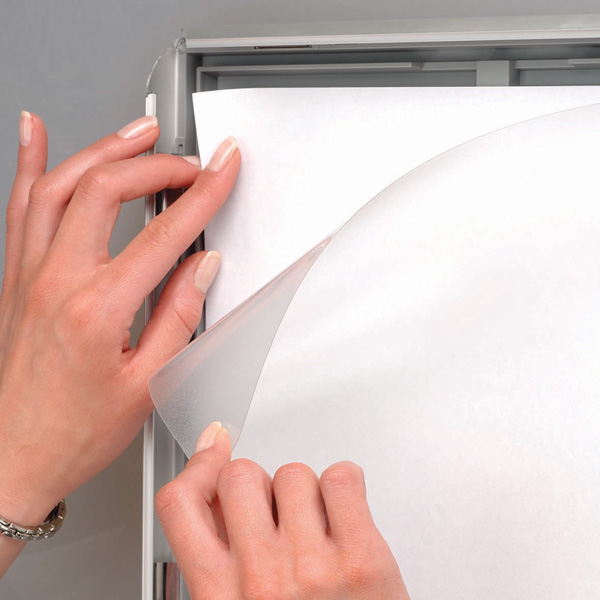Cadre aluminium mural Visu-Clic® A4 - Fixation murale - Réf : 2142242_1